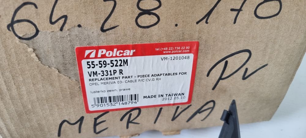 Lusterko prawe opel meriva A nowe Europa manualne