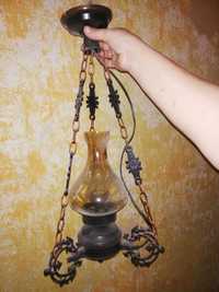 Stary żyrandol lampa naftowa retro