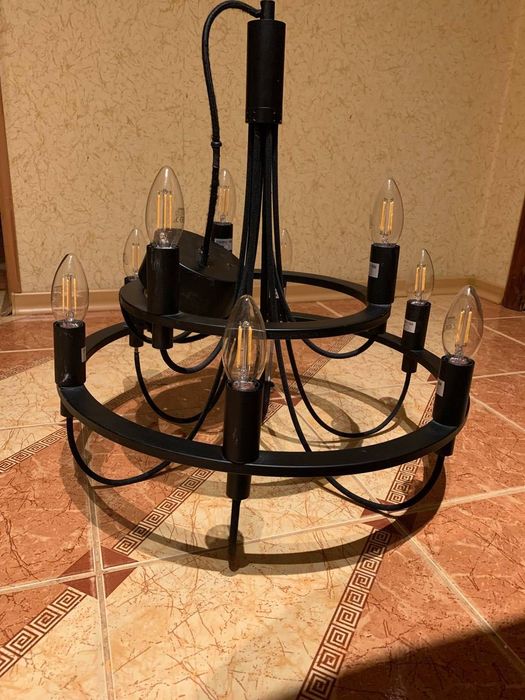 Стильна люстра LOFT / Industrial, металева, 8 ламп