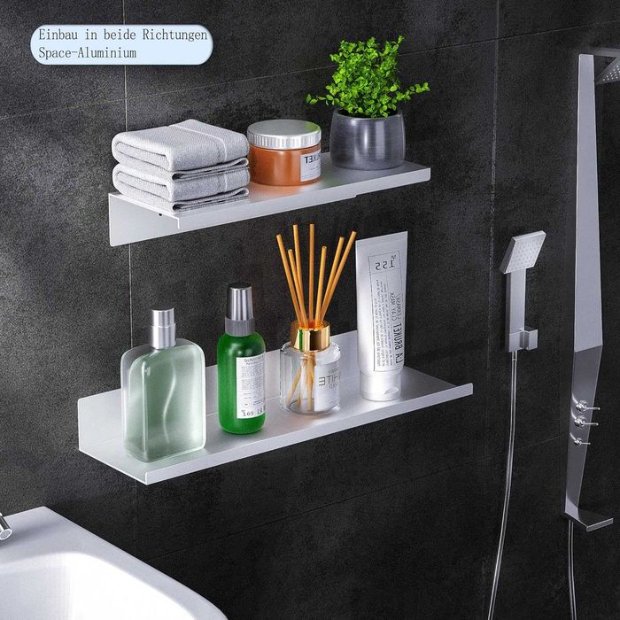 2X Półka Prysznicowa Łazienkowa Bez Wiercenia 30cm I 40cm Regał Ścienn