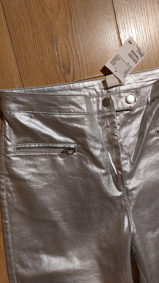 Nowe z metką spodnie h&m 42 srebrne