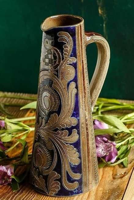 Ręcznie wykonany duży, niemiecki ceramiczny dzban / wazon