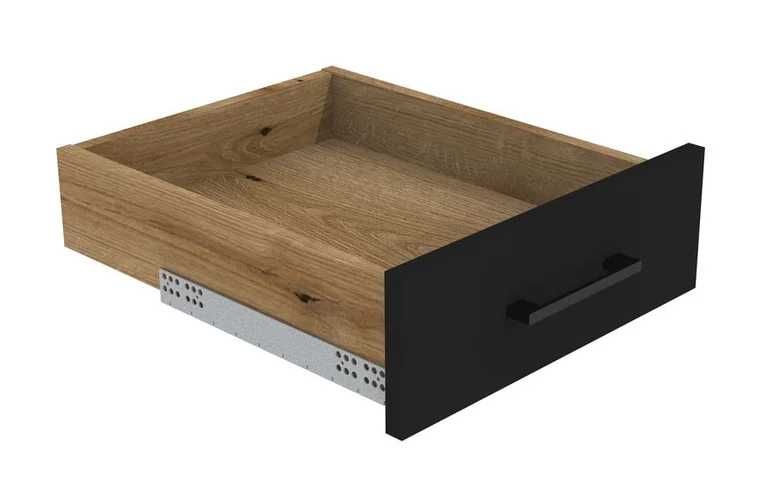 Zestaw mebli kuchennych presto 240x180 cm płyta laminowana czarna