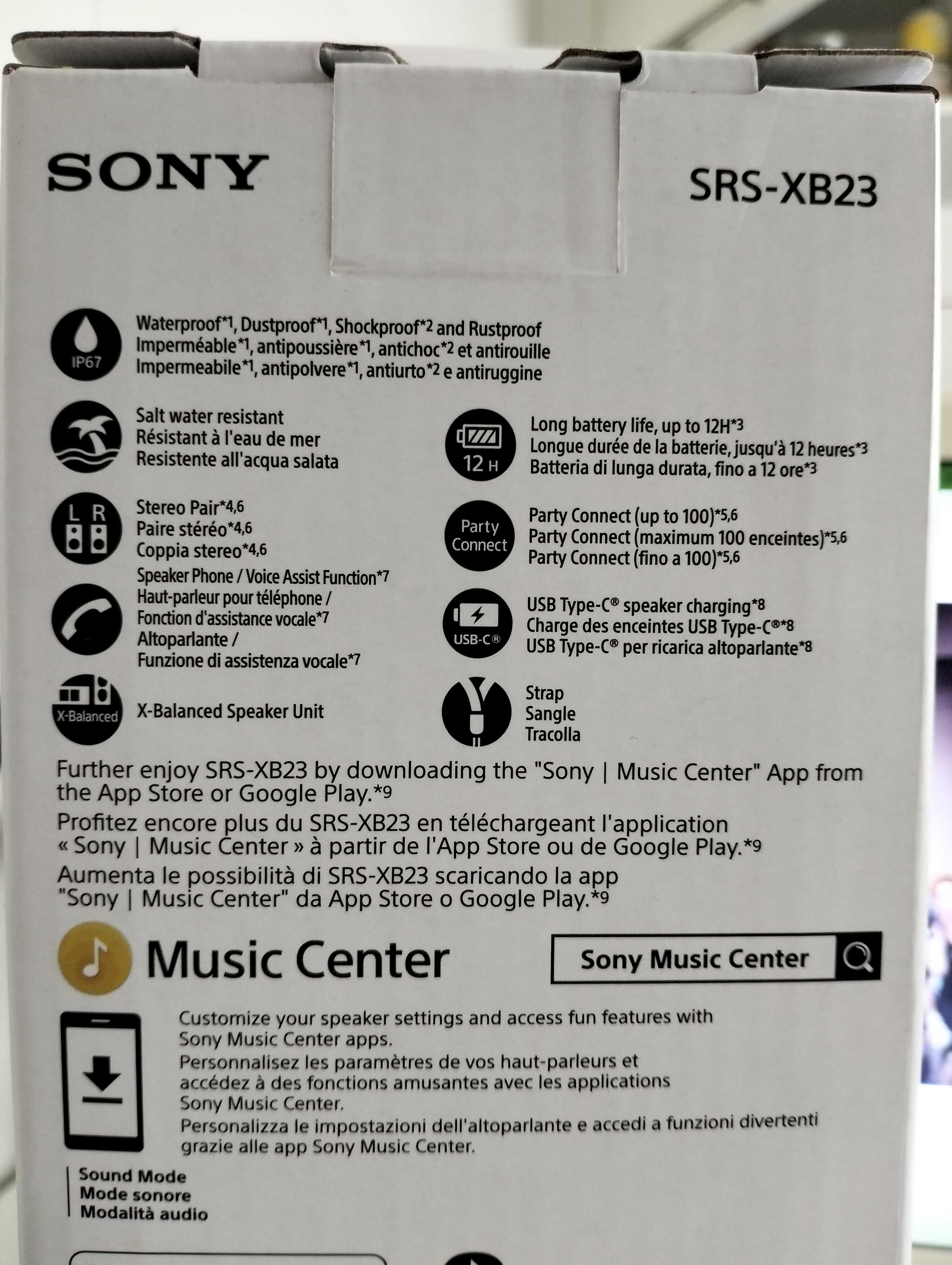 Coluna portátil SONY