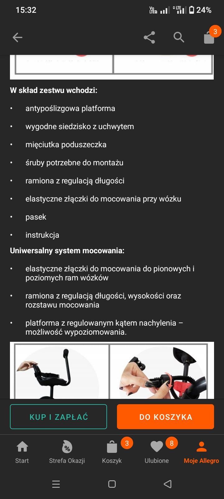 Dostawka do wózka