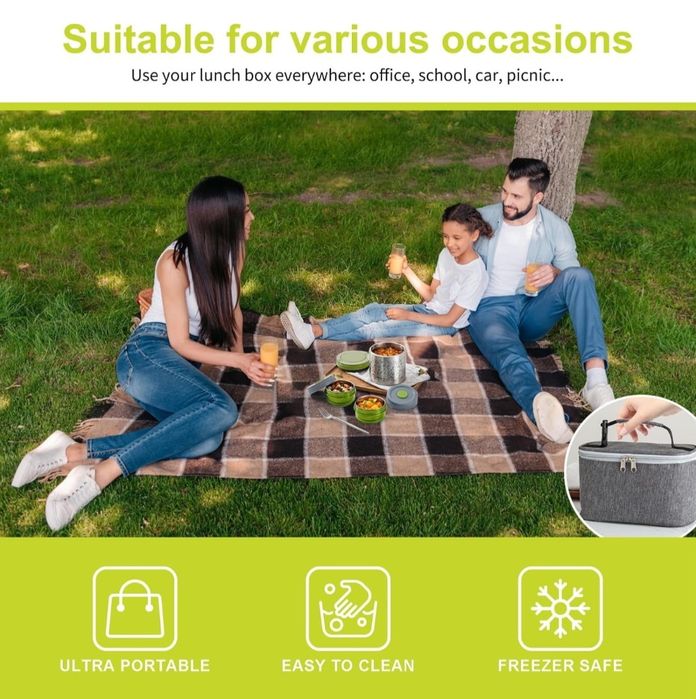 Zestaw lunchboxów Lille Home że sztućcami