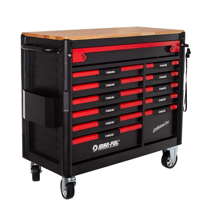 Szafka serwisowa 12 - szuflad Pusta / kluczyk / skrętne koła / Mar-Pol