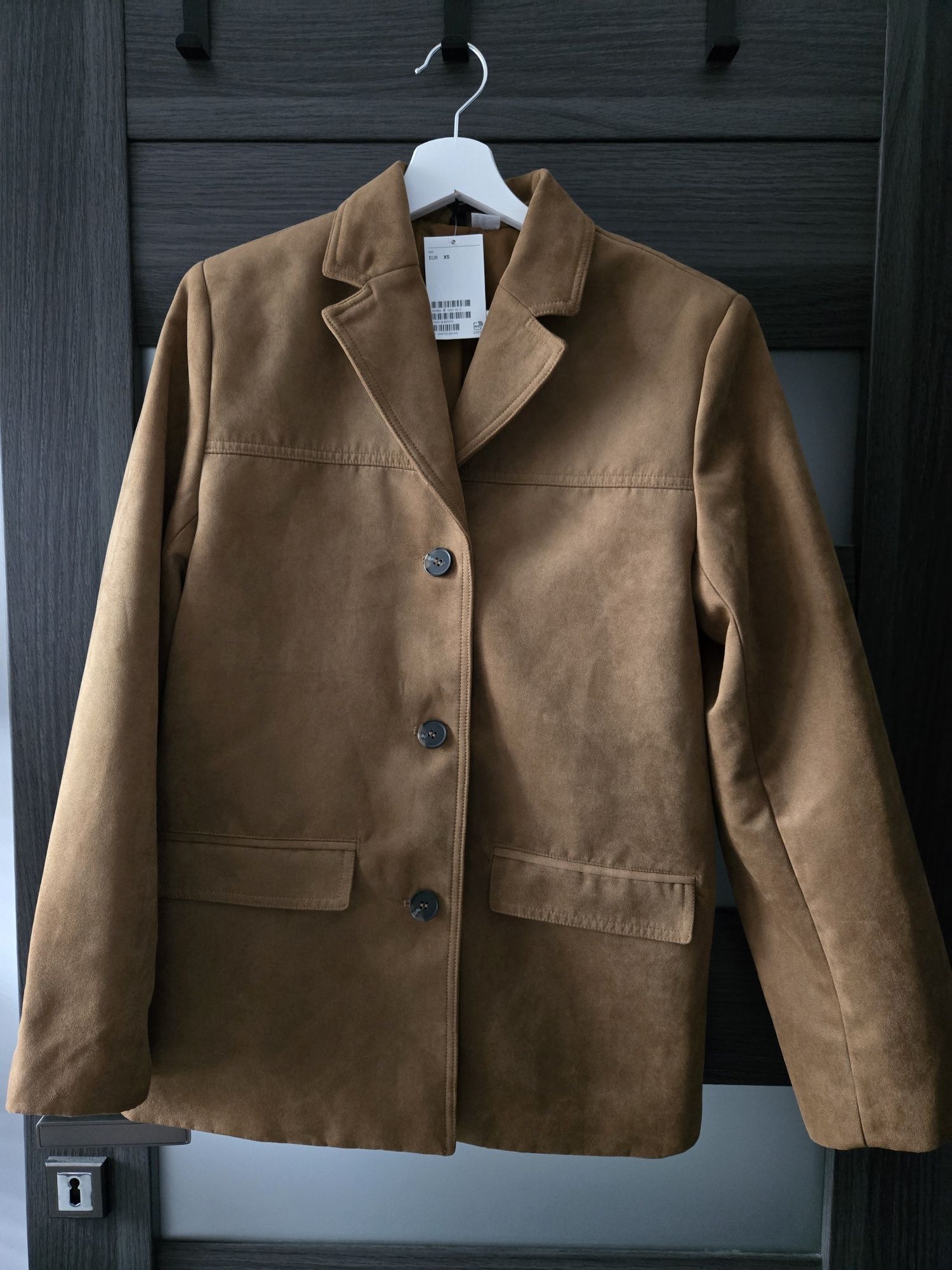 Marynarka z imitacji zamszu, H&M rozm. XS
