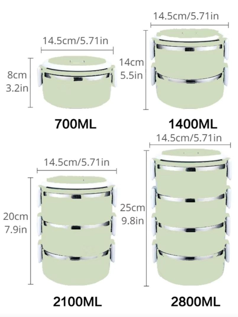 Termos obiadowy 2,8 L pojemnik na żywność lunch box 4 komory czworak