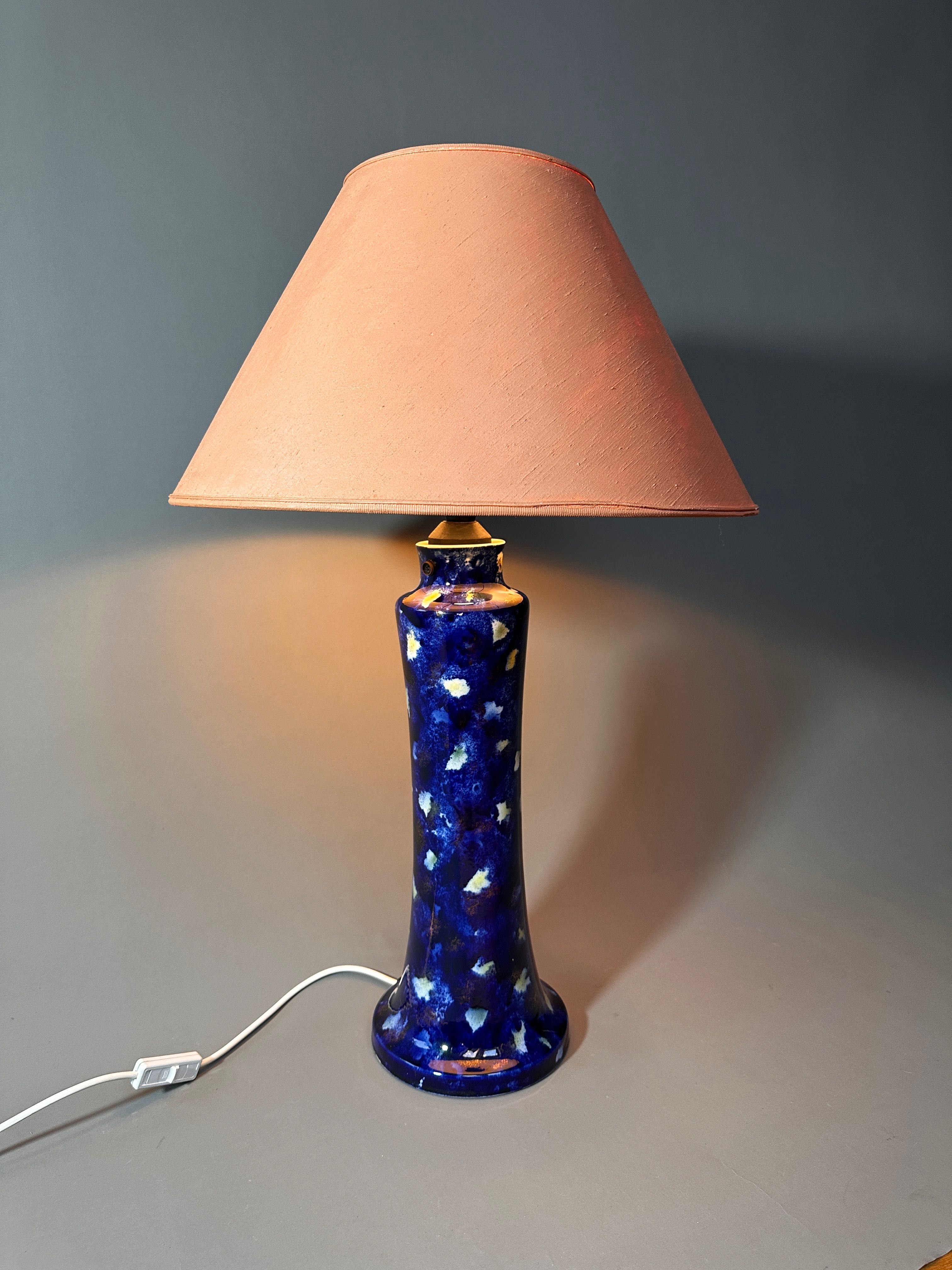Wallendorf Echt Kobalt porcelanowa lampa Vintage, salonowa, sygnatura