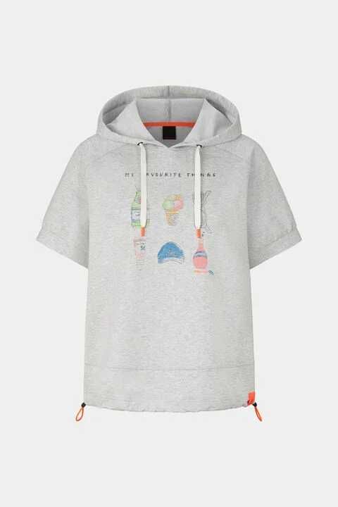 Bluza z kapturem Sharon z krótkim rękawem w kolorze jasnoszarym