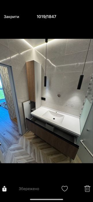 Стільниця з литим умивальником зі штучного каменю можна комплектом