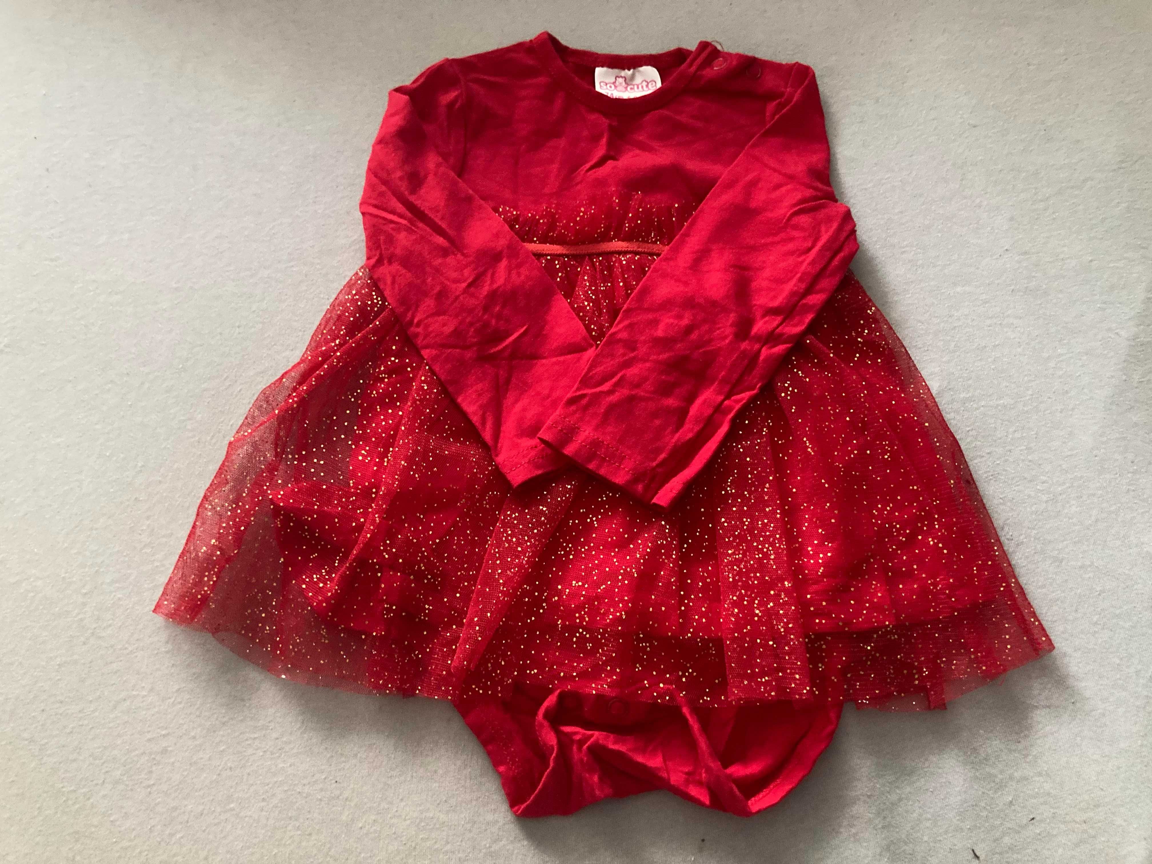 Piękna sukienka z body so cute 74 (6-9m)