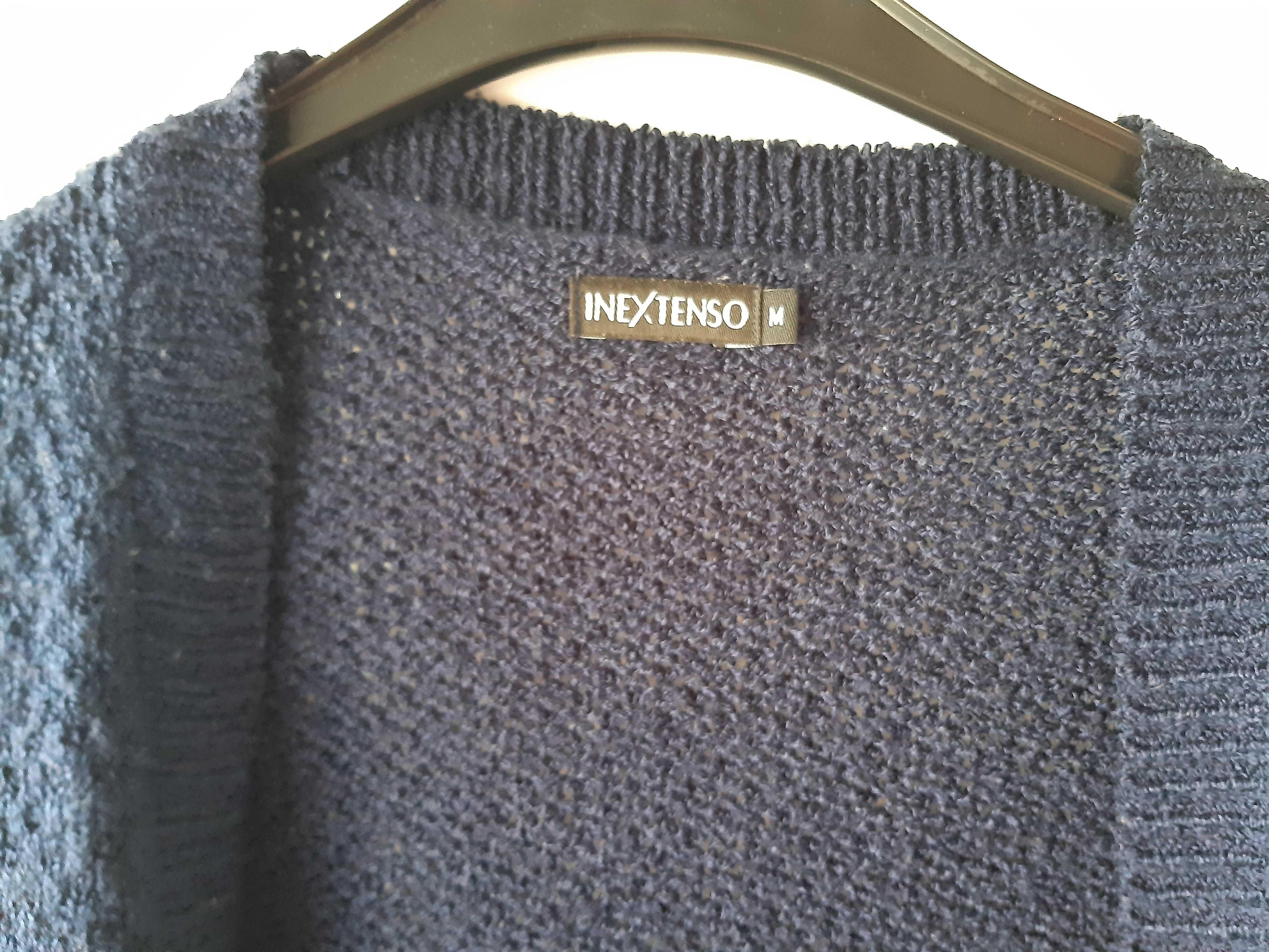 Kardigan sweter narzutka granatowy nietoperz długi (M)