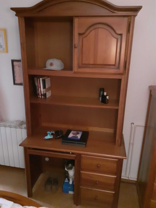 Secretária em madeira pinho mel