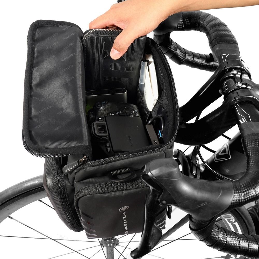 WILDMAN sakwa rowerowa na kierownicę na zamek GS6 4L ( 4" - 7") czarna