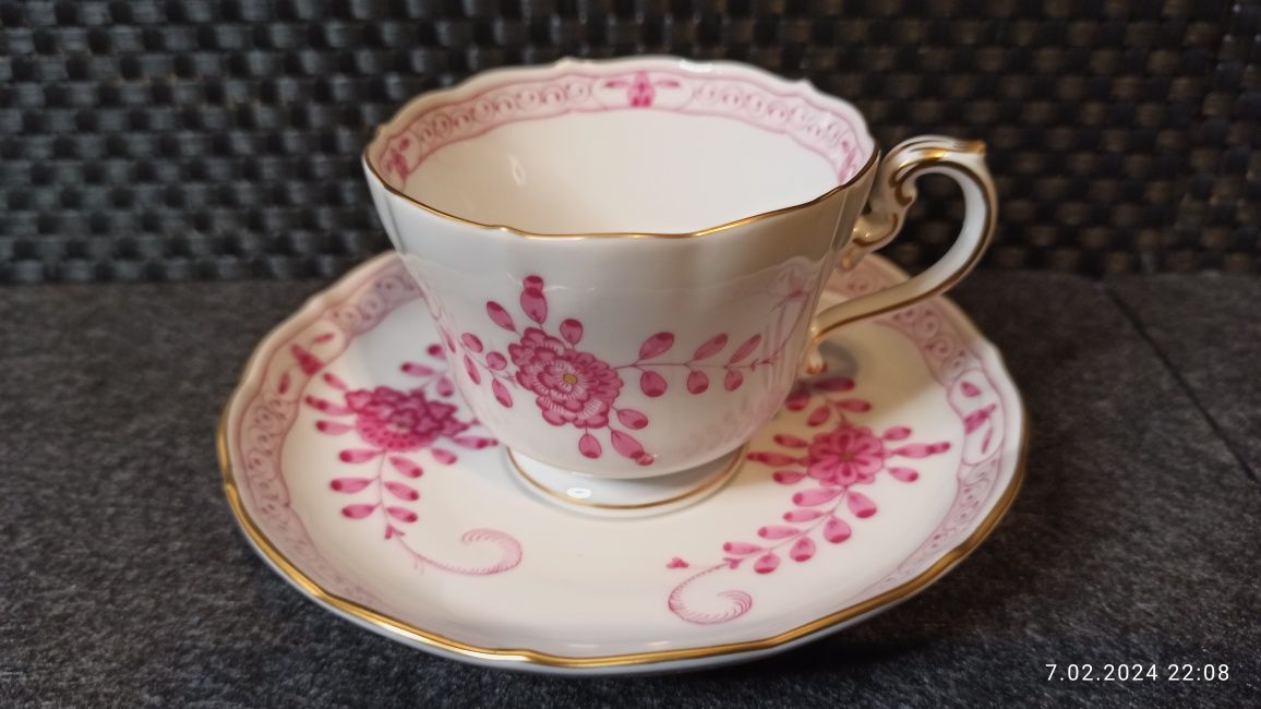 Porcelana MEISSEN DUO Miśnia Indyjska Purpura  Królewska Manufaktura