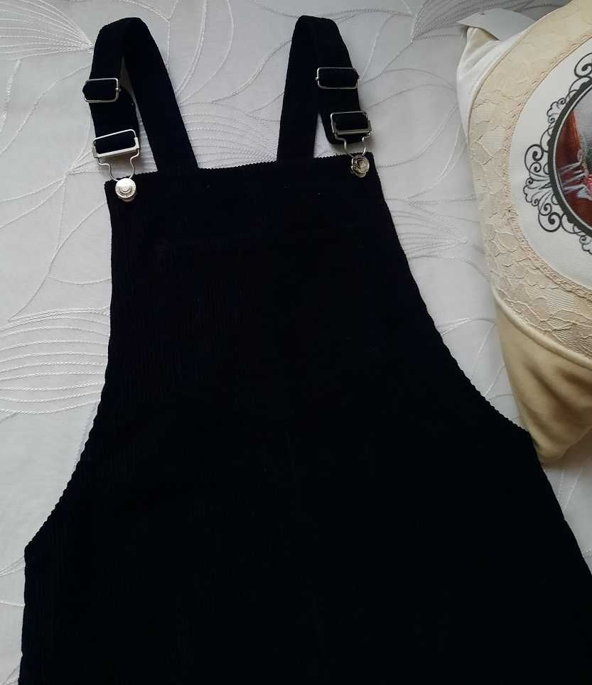 Denim j.Nowe czarne ogrodniczki sukienka spódnica sztruks Bawełna XSS