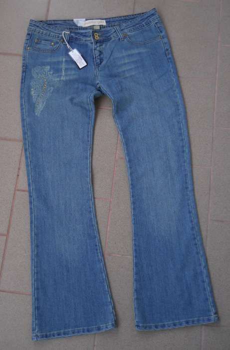 CHICKSTER GOLD NOWE świetne biodrówki jeansy cekiny ozdoby W14L33 r.42