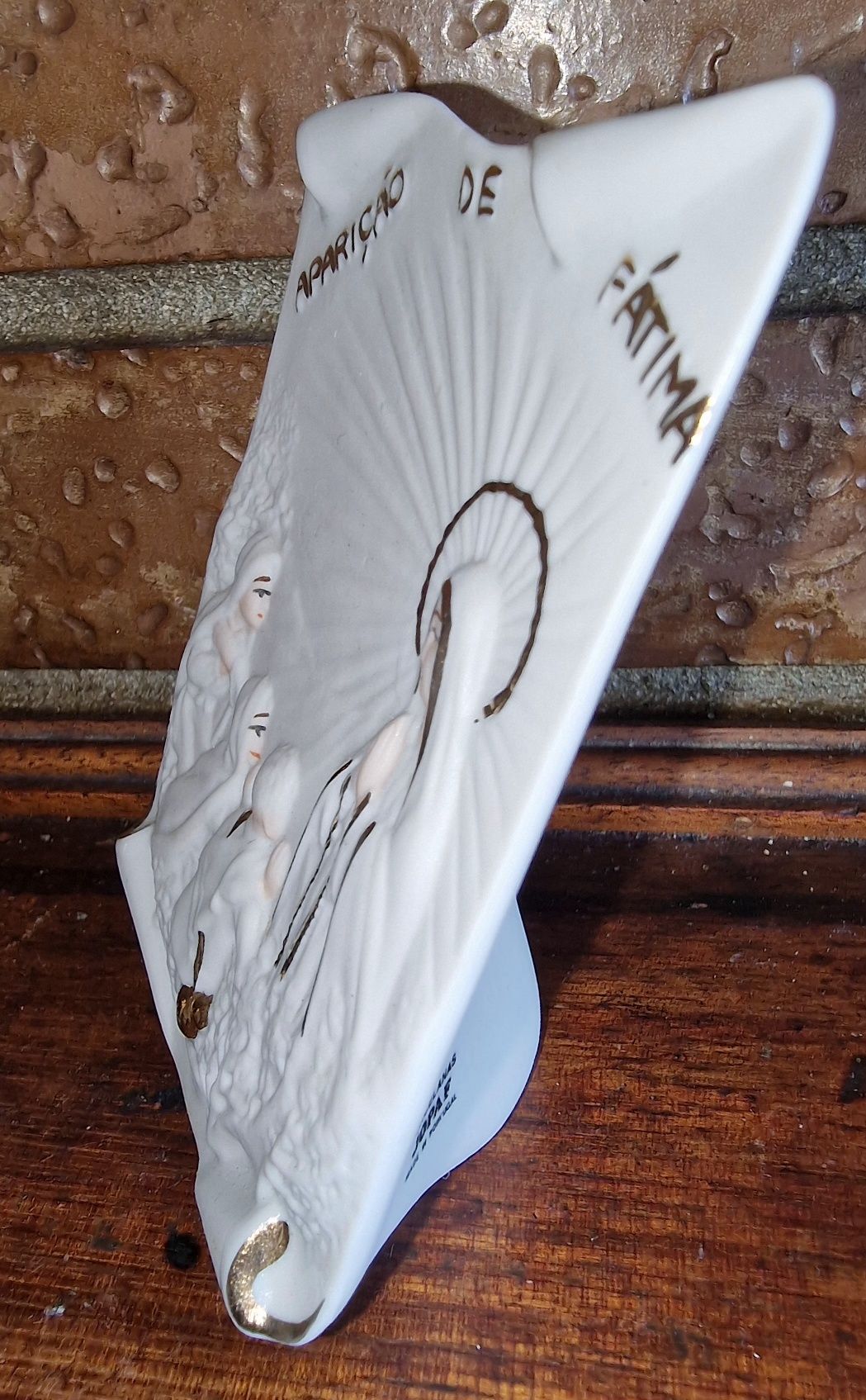 Estatueta "Aparição de Fátima" Porcelana Jopaf Made in Portugal 80s