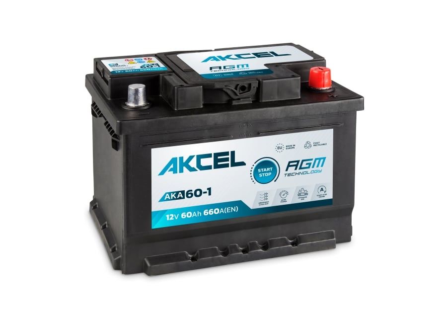 Akumulator Akcel AGM 12 V 60AH P+ AKA-60-1