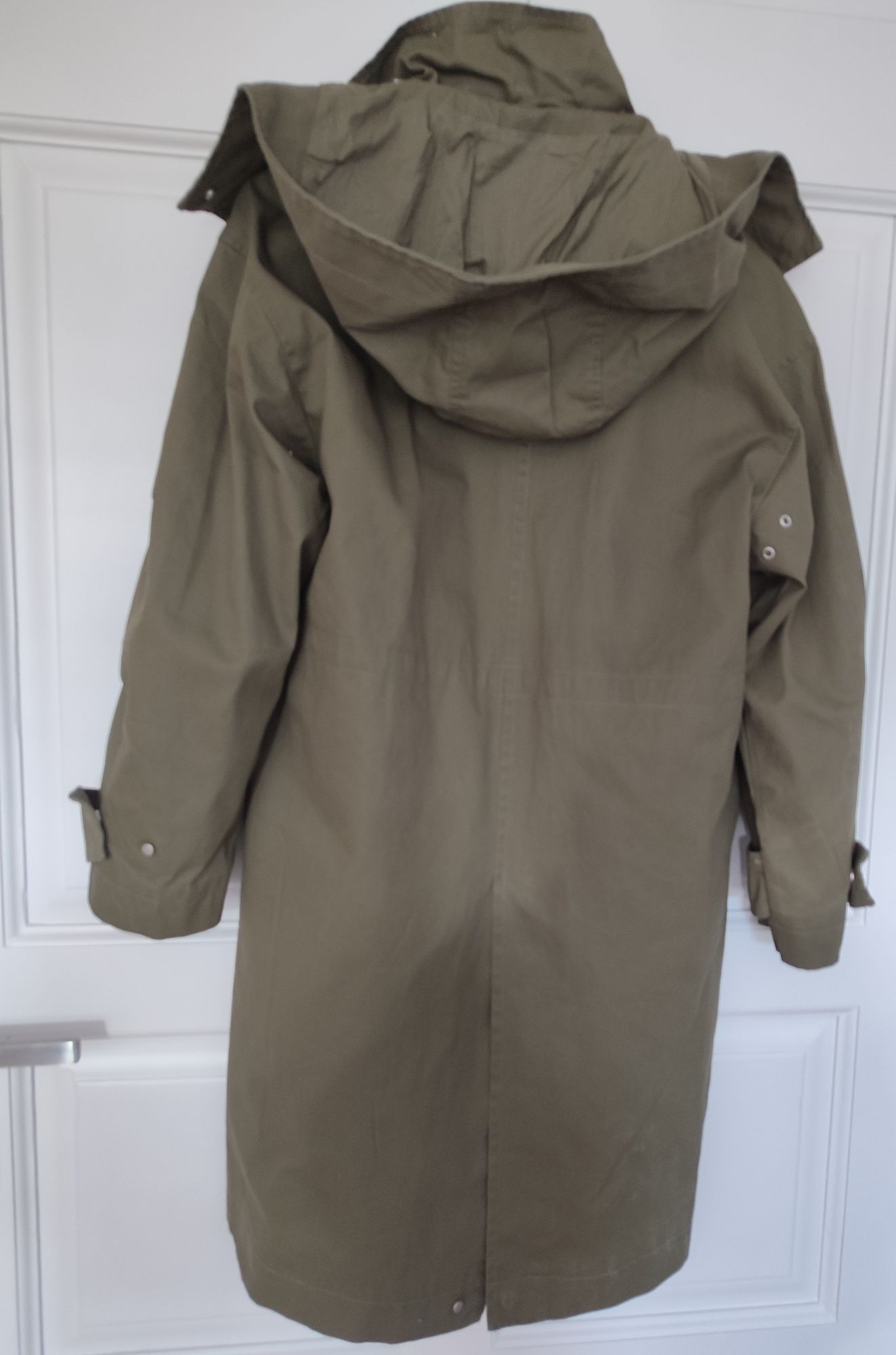 Parka z kapturem zielona Zara