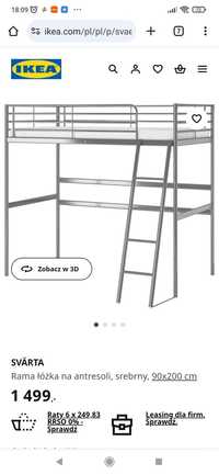 Łóżko piętrowe Ikea stalowe