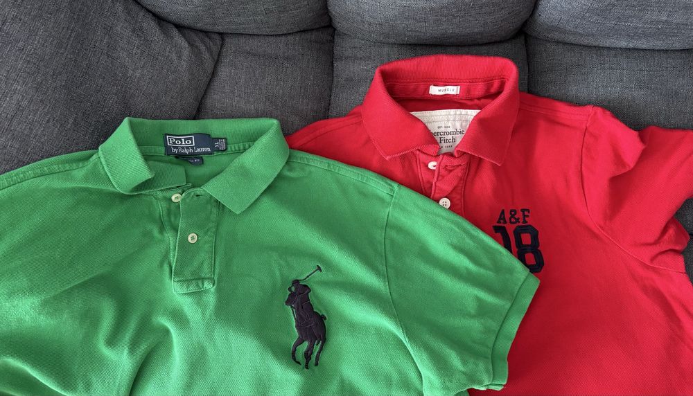 2 koszulki polo: Ralph Laurent i Abercrombie rozm L