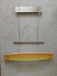 Designerski żyrandol w kształcie łódki, szkło, metal