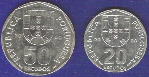 Portugal, série ou set completo moedas escudo de 2000 novas