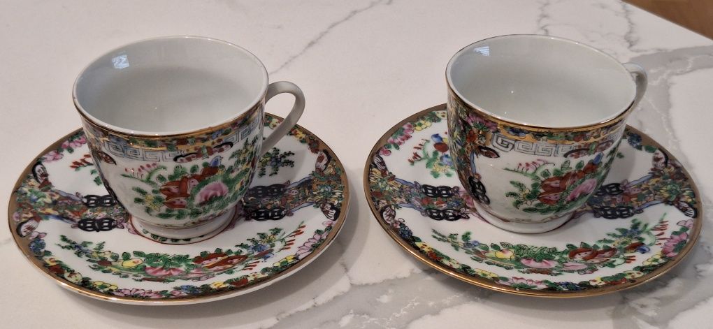Zestaw filiżanek chińska porcelana pamiątki PRL-u