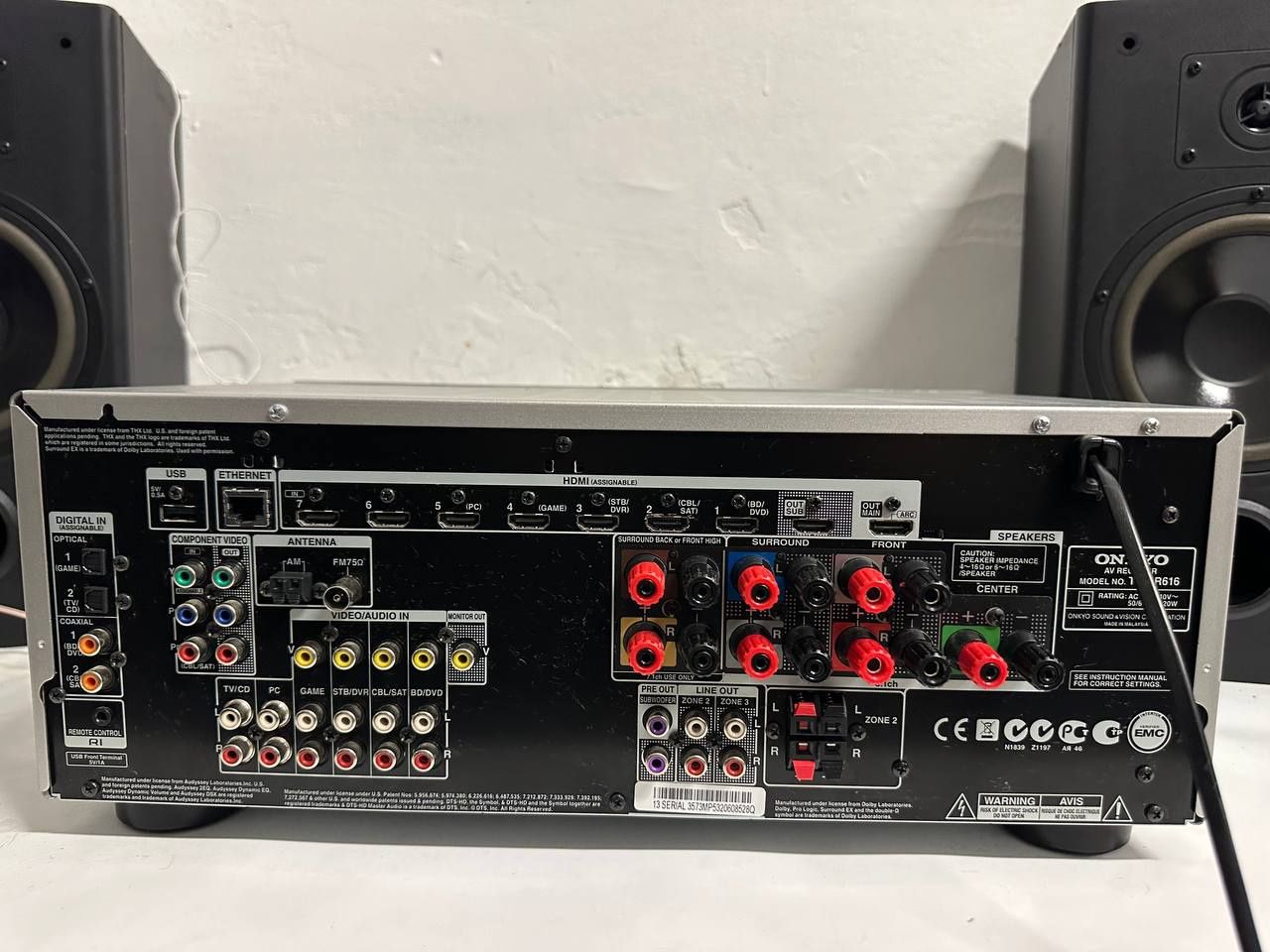 7.2 AV Amplituner ONKYO TX-NR616, HDMI, USB, 4К, Flac