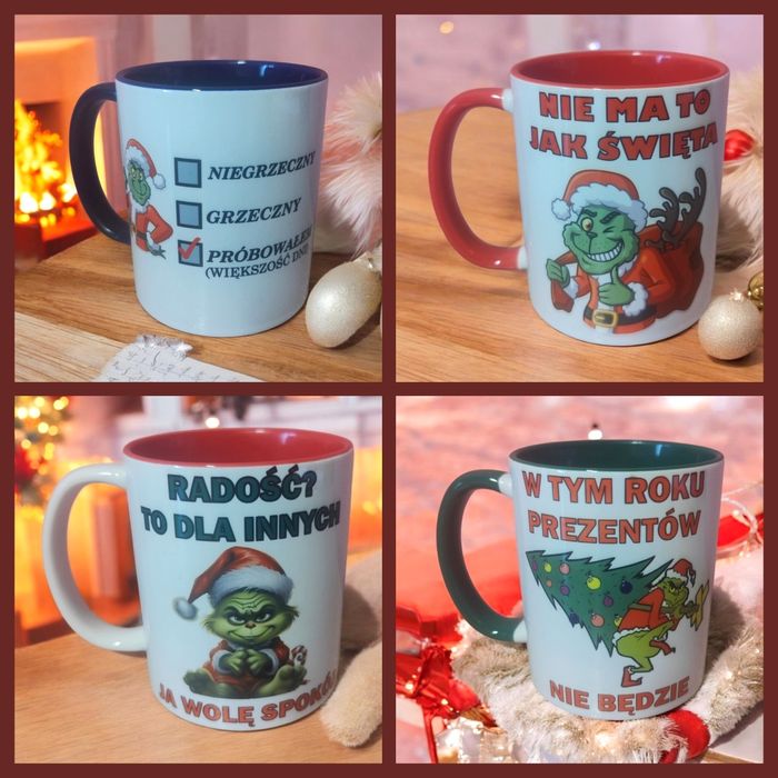 Kubeczki Grinch świąteczne