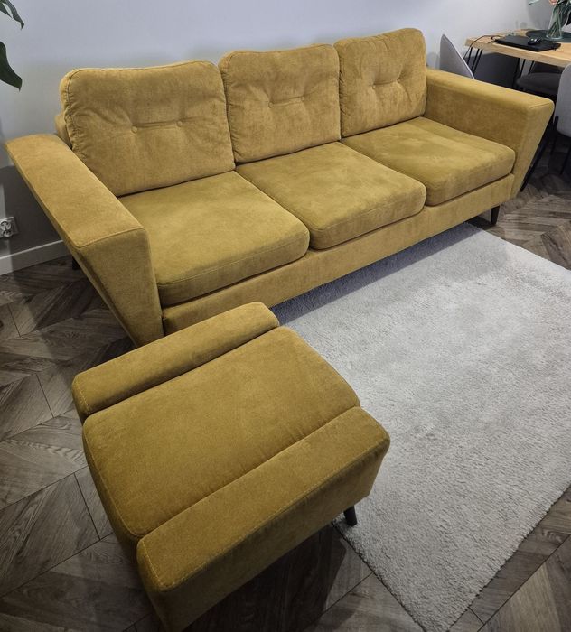 Musztardowa Sofa Veroli + Pufa !!