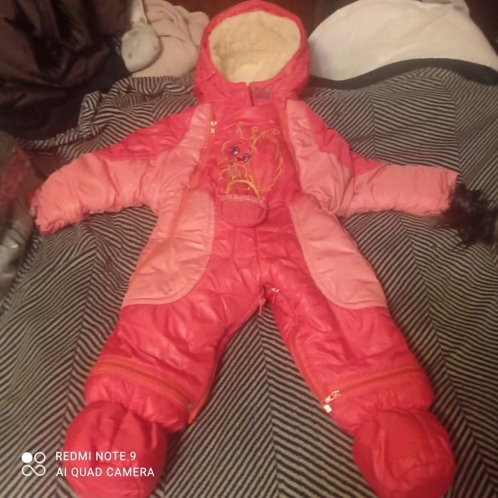 Зимний Комбинезон на ребенка 1-2 годада на овчинеФутляр-мешочек-Чехол