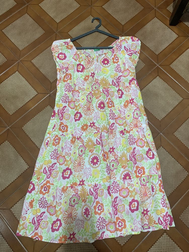 Vestido de criança “Benetton” 12 anos / XL padrão floral