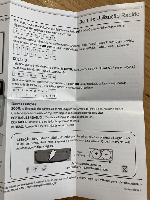 Leitor cartões Multibanco bancários Gemalto Ezio Club - Novo