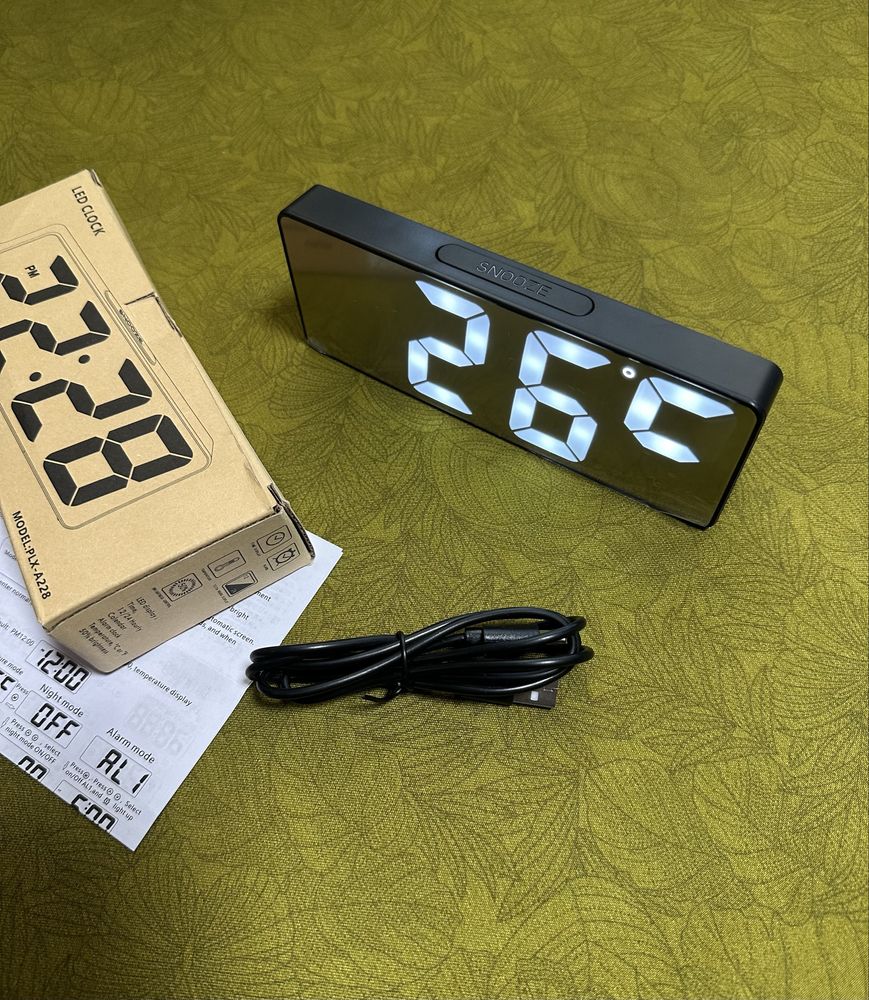 Годинник LED електронний настільний цифровий A228 Часы электронные LED