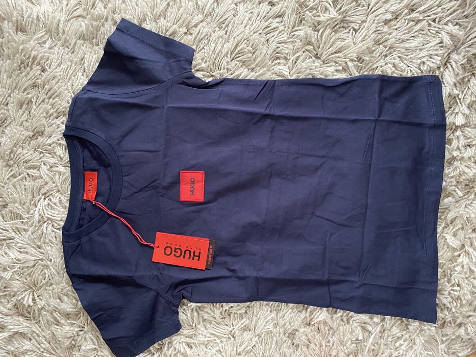 S i M Hugo Boss koszulka bluzka t-shirt granat bawełna
