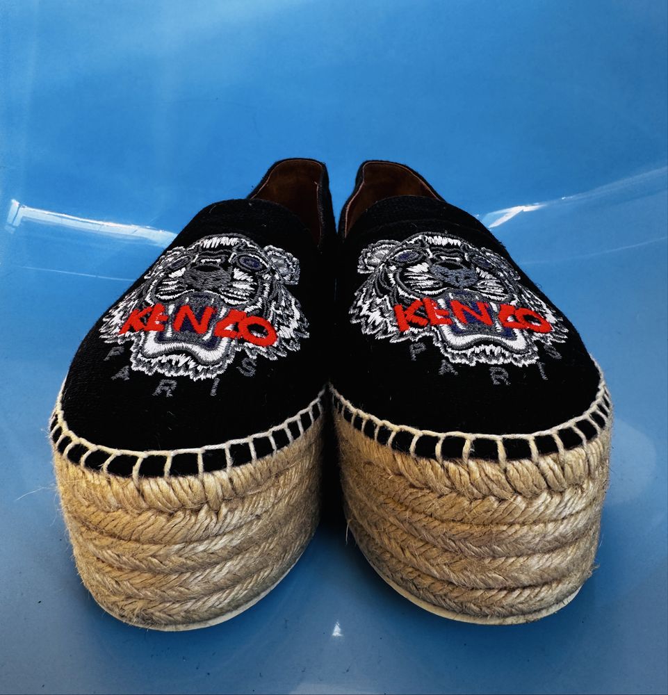 Kenzo 37/38 espadryle na koturnie Tiger Platforms