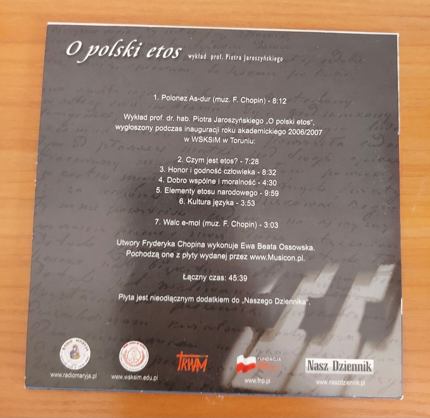 O polski etos Chopin CD P. Jaroszyński E. Ossowska