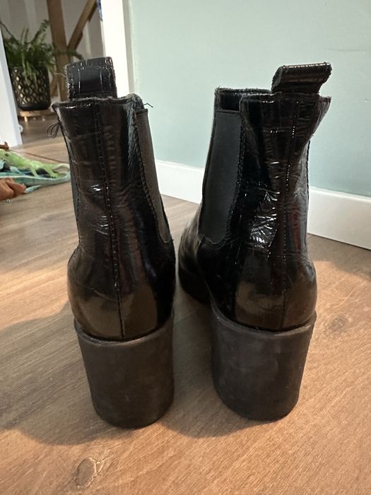 Skórzane botki 39 ccc czarne