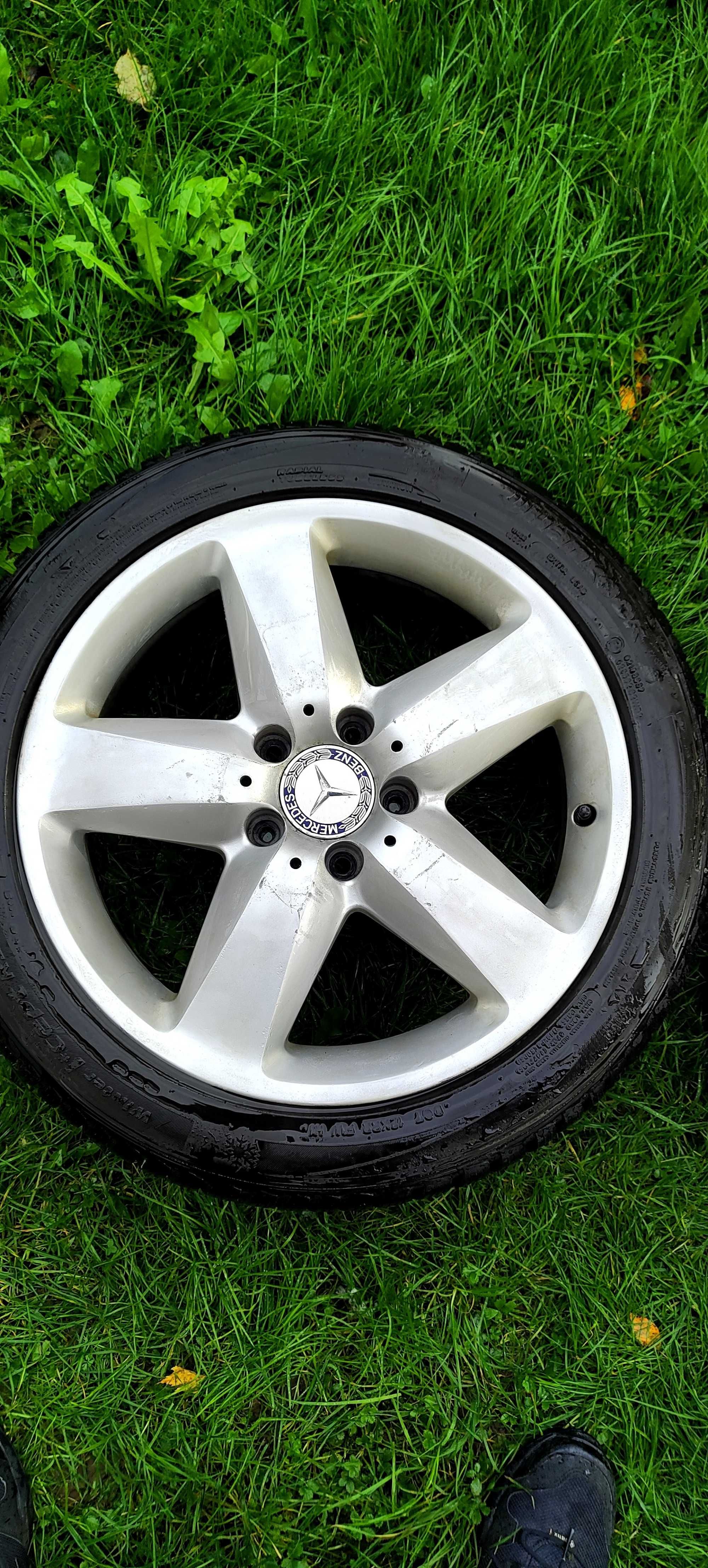 Felgi aluminiowe 5x112 Mercedes z zimowymi oponami Hanhook 225/45/17