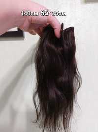 Волосся для нарощування треси стрічка 140см 35см шоколадний