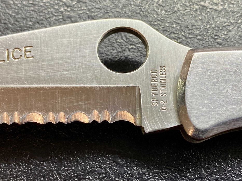 Spyderco Police, сталь G-2, один із перших серій, Seki Japan