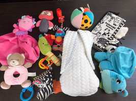 Pluszowe zabawki sensoryczne dla malucha Fisher Price i inne