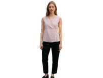 Lniana Bluzka Pudrowy Róż V-neck OPAL STONE 44 XL