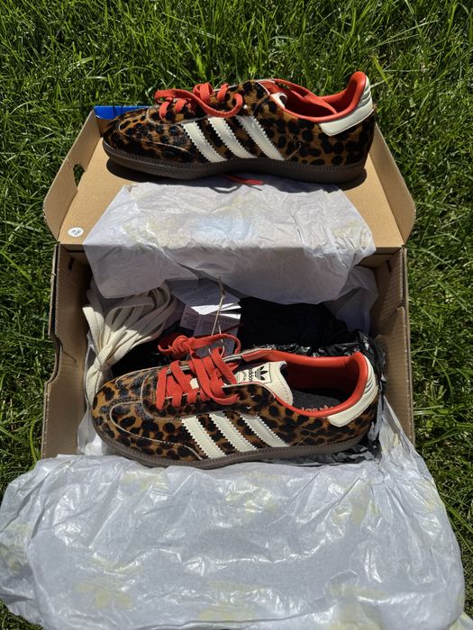 Adidas Samba OG Leopard 37 1/3 Cordões Vermelhos Brancos e Pretos