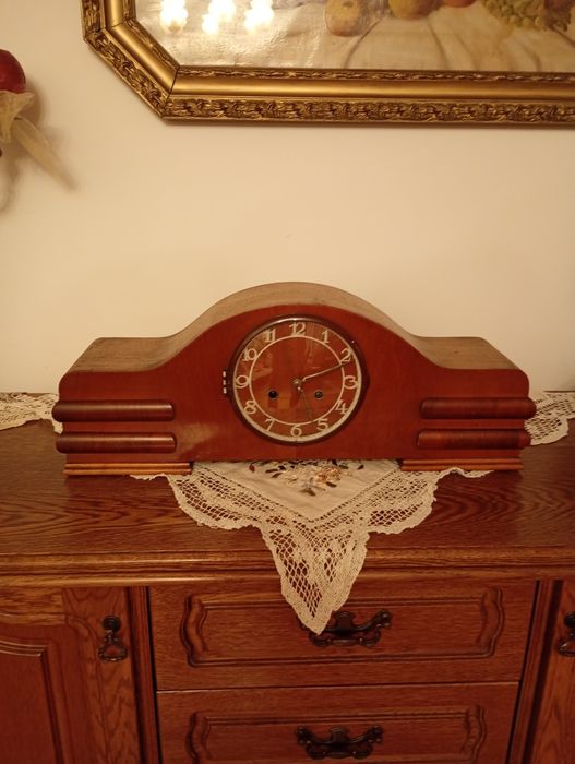 Zegar kominkowy z paszportem drewniany