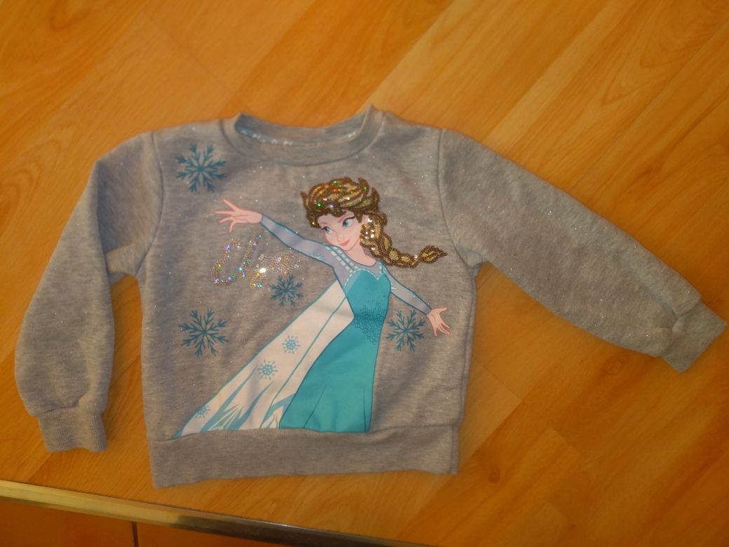 błyszcząca bluza cekiny FROZEN Kraina Lodu Elsa firmy Primark  92-98cm